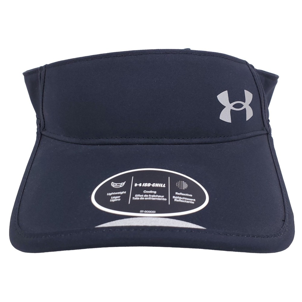 Under Armour Running Visor Hat Cap Adjustable‎ Fit Reflective Logo Black NWT